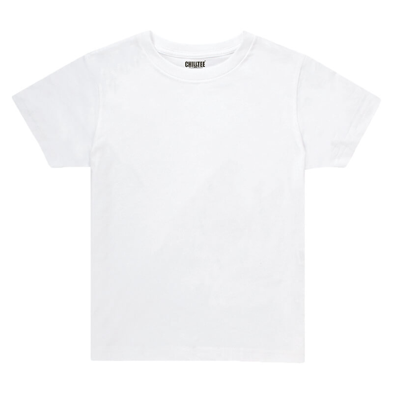 Kids White Crew T-shirt Front View