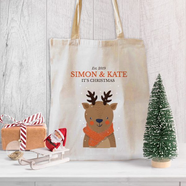 Deer Christmas Canvas Tote-bag Freesize, Custom our iTee template and make it yours. Product View