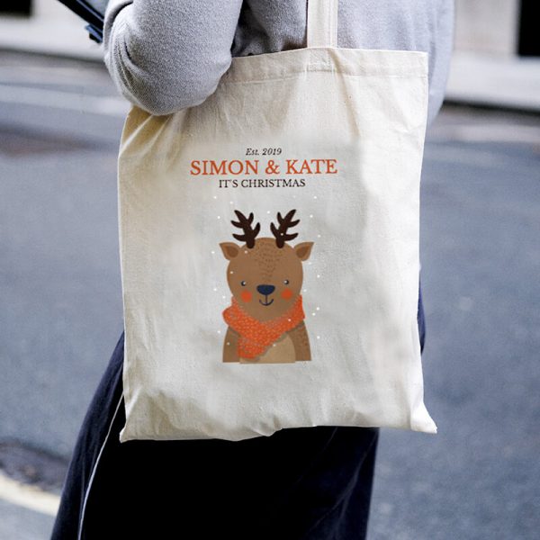 Deer Christmas Canvas Tote-bag Freesize, Custom our iTee template and make it yours. Model View