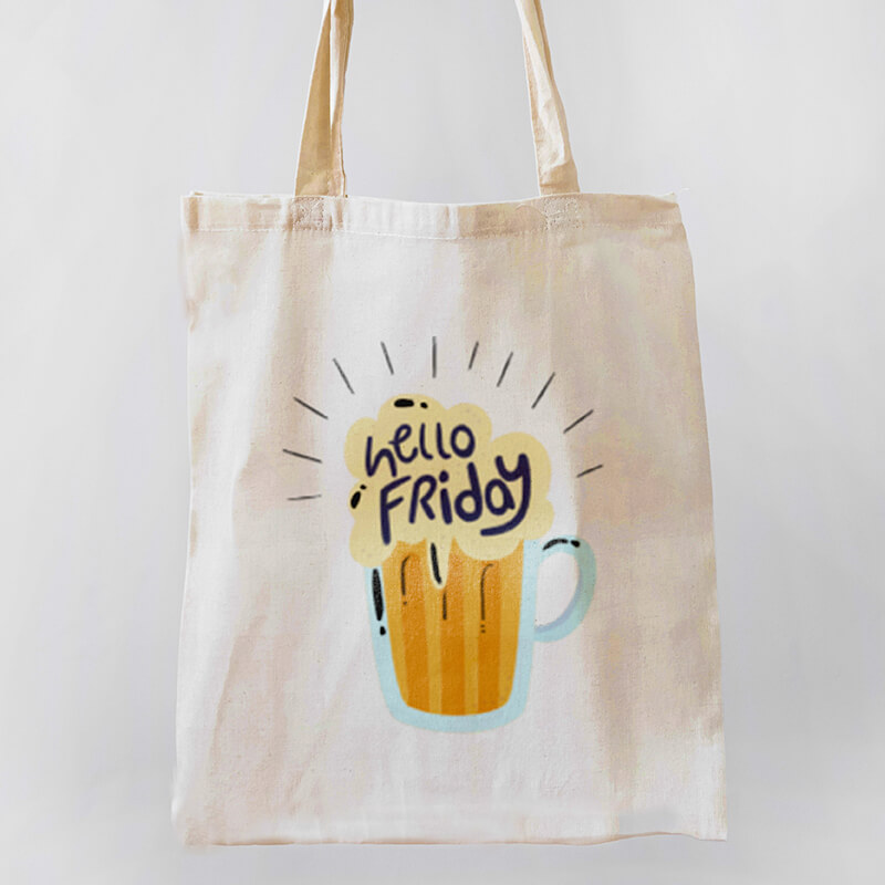 Hello Friday Canvas Tote-bag Freesize, Custom our iTee template and make it yours. Product View