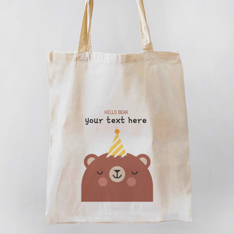 Hello Bear Canvas Tote-bag Freesize, Custom our iTee template and make it yours. Product View