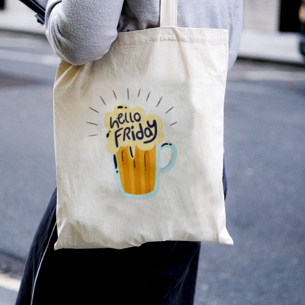 Hello Friday Canvas Tote-bag Freesize, Custom our iTee template and make it yours. Model View
