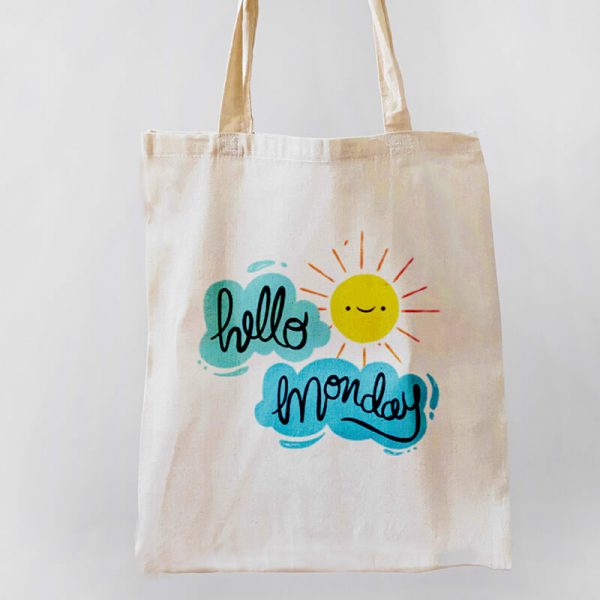 Hello Monday Canvas Tote-bag Freesize, Custom our iTee template and make it yours. Product View
