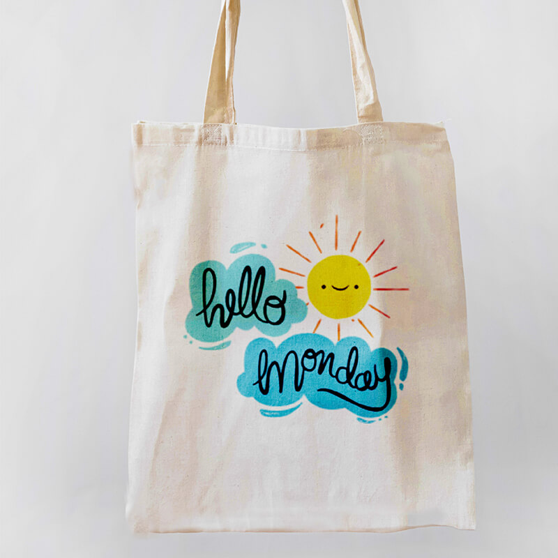 Hello Monday Canvas Tote-bag Freesize, Custom our iTee template and make it yours. Product View