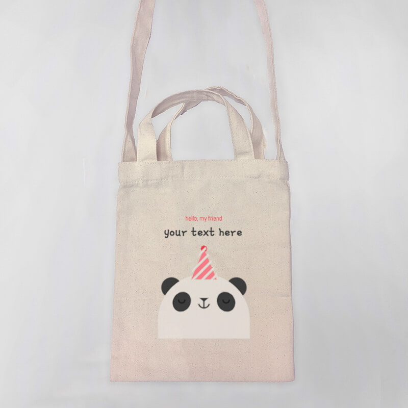 Hello Panda Mini Canvas Tote-bag, Custom our iTee template and make it yours. Product View