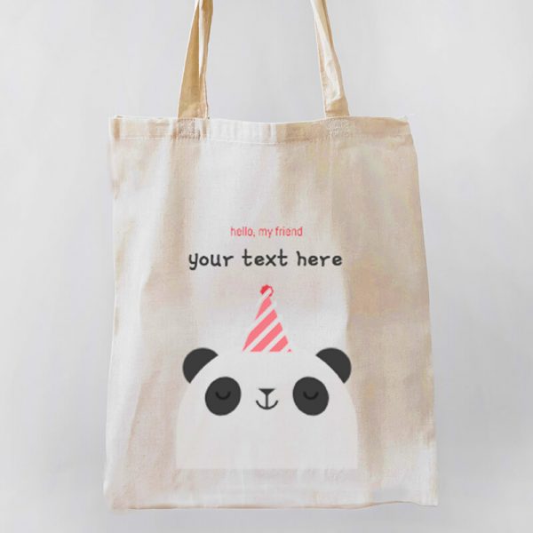 Hello Panda Canvas Tote-bag Freesize, Custom our iTee template and make it yours. Product View