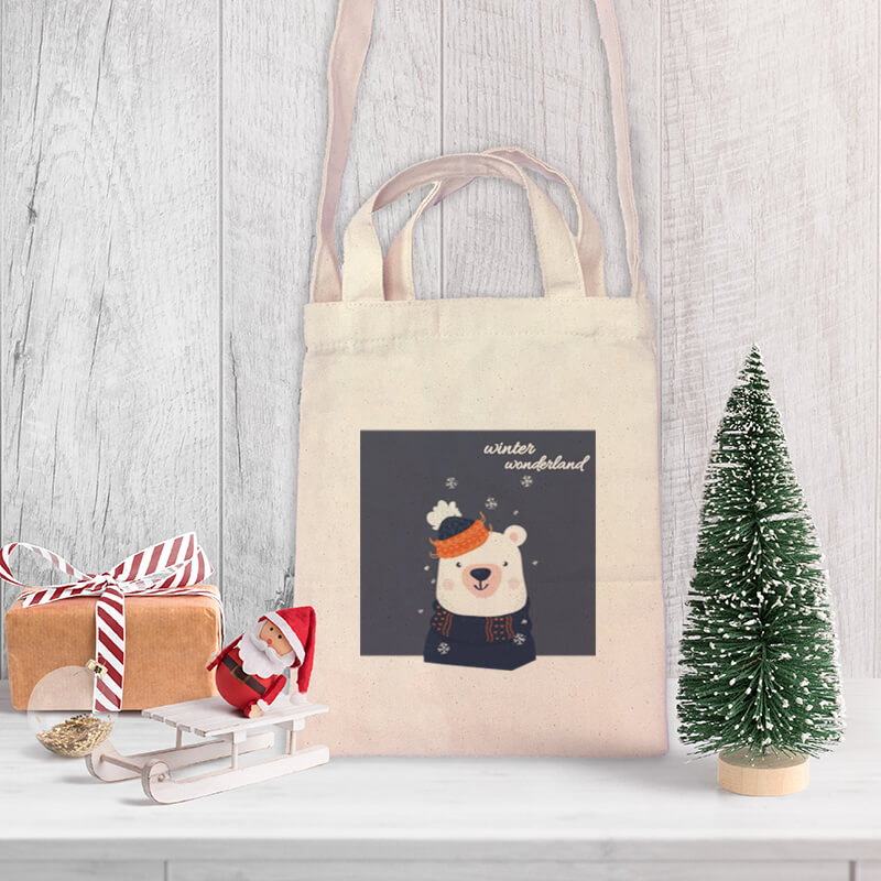 Winter Wonderland Mini Canvas Tote-bag, Custom our iTee template and make it yours. Product View