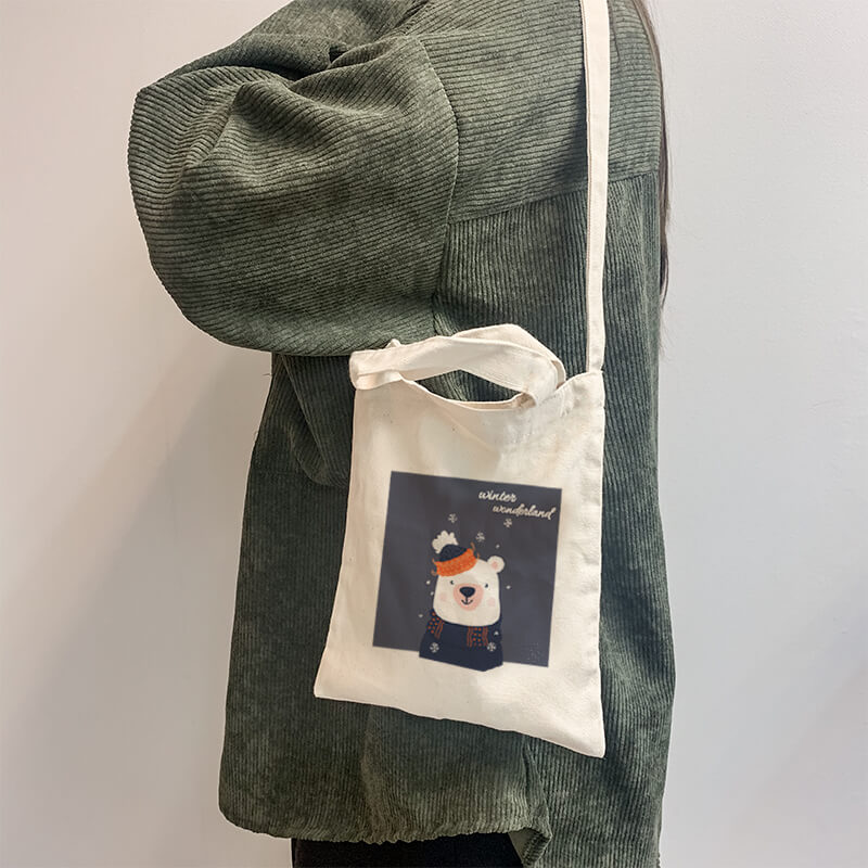 Winter Wonderland Mini Canvas Tote-bag, Custom our iTee template and make it yours. Model View