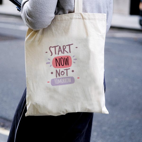 Start Now, Not Tomorrow Canvas Tote-bag Freesize, Custom our iTee template and make it yours. Model View