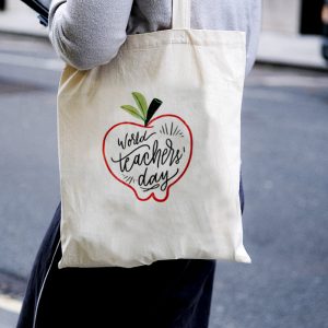 World's Teacher Day Canvas Tote-bag Freesize, Custom our iTee template and make it yours. Model View