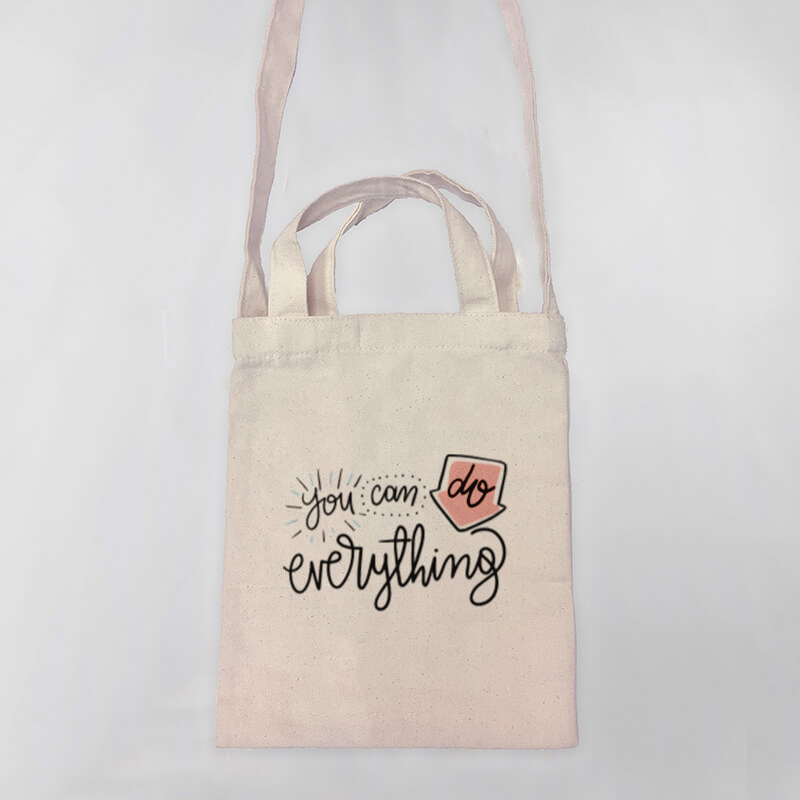 You Can Do Anything Mini Canvas Tote-bag, Custom our iTee template and make it yours. Product View