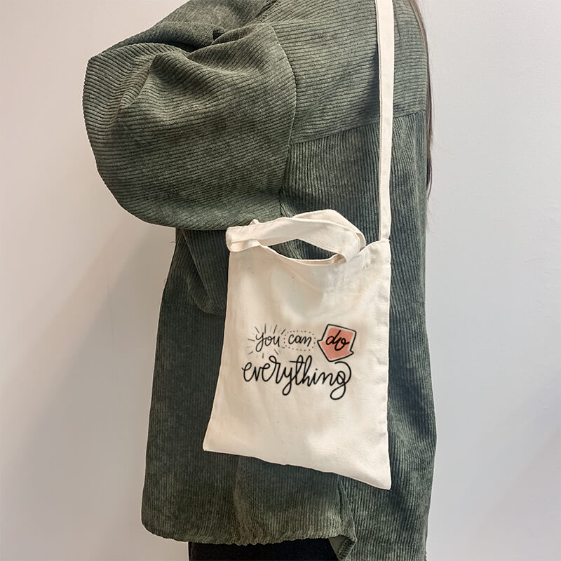 You Can Do Anything Mini Canvas Tote-bag, Custom our iTee template and make it yours. Model View