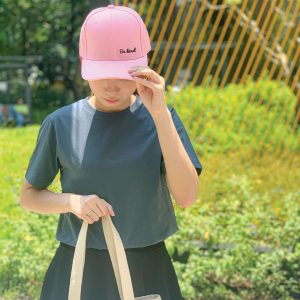 Be Kind Baby Pink Embroidered Cap, Custom our iTee template and make it yours. Model View