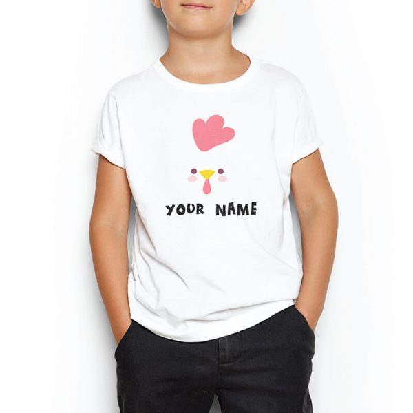 Custom your Cluck Cluck Chicken White T-shirt Template, Boy Model View