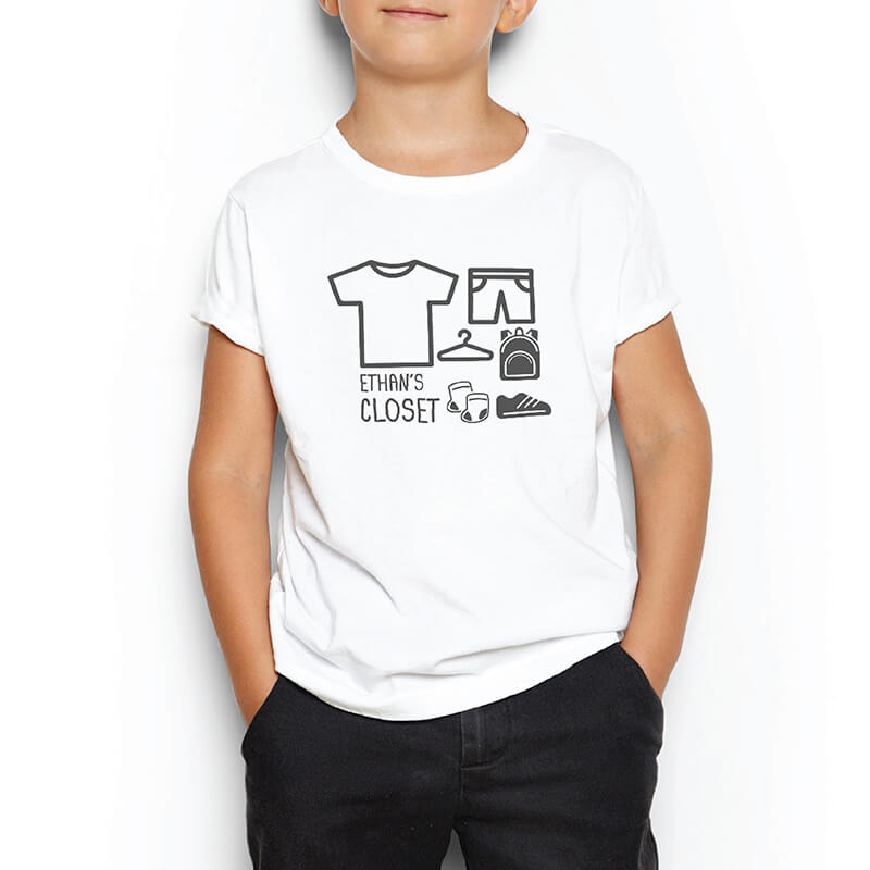Custom your I'm a Moving Closet White T-shirt Template, Boy Model View