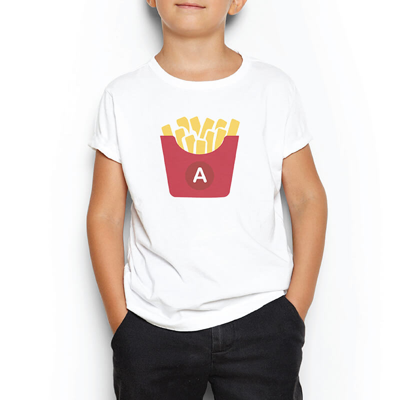 Custom your Gimme French Fries White T-shirt Template,Boy Model View