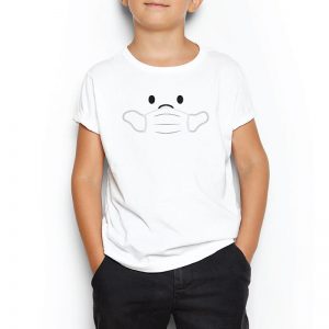Custom your Wear My Mask White T-shirt Template, Boy Model View
