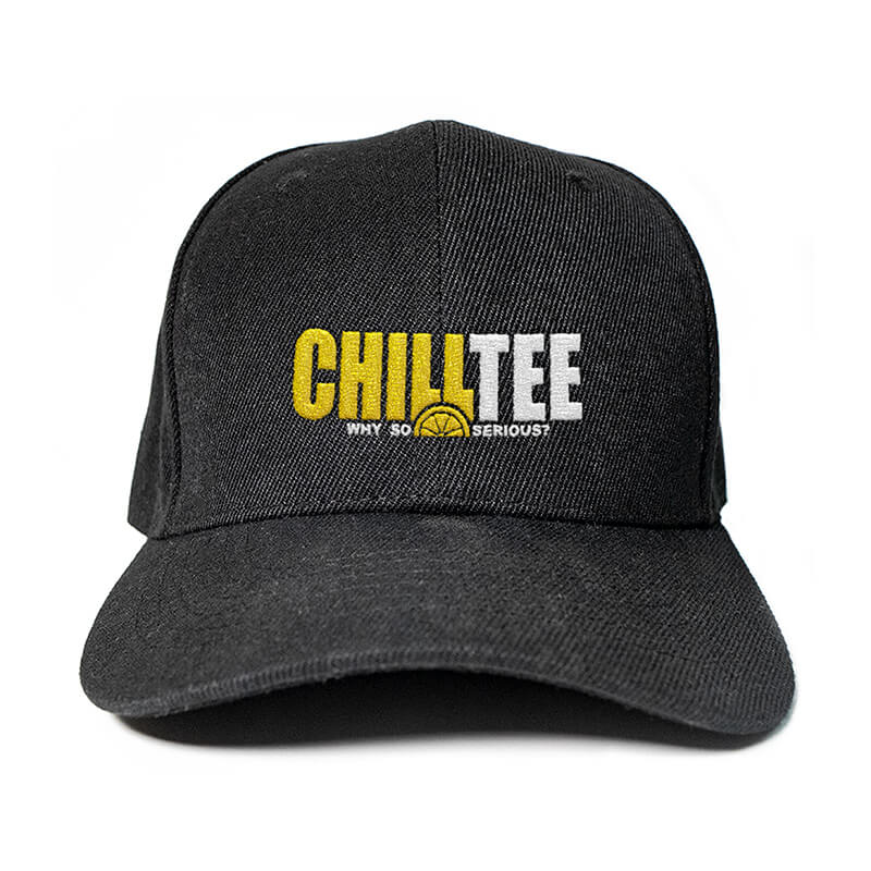 ChillTee Logo in Black Embroidered Cap, Custom our iTee template. Product View