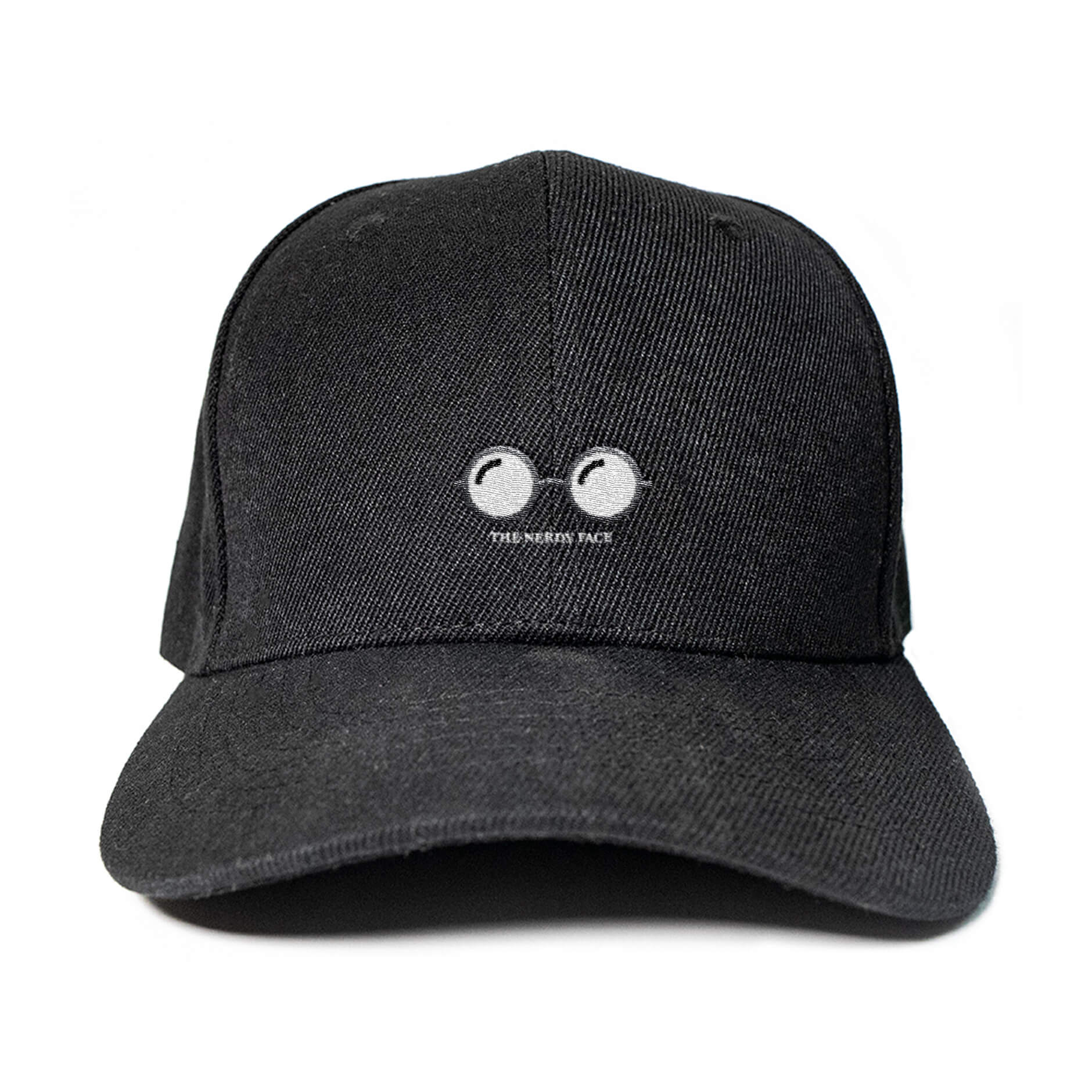 Nerdy Face in Black Embroidered Cap, Custom our iTee template and make it yours. Product View