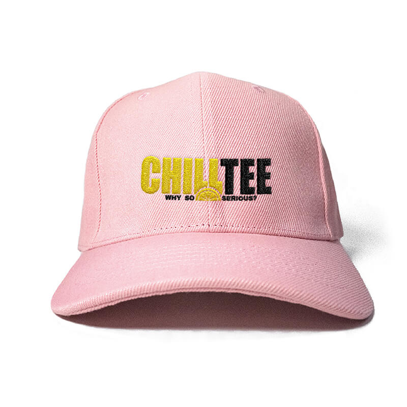 ChillTee Logo in Baby Pink Embroidered Cap, Custom our iTee template. Product View