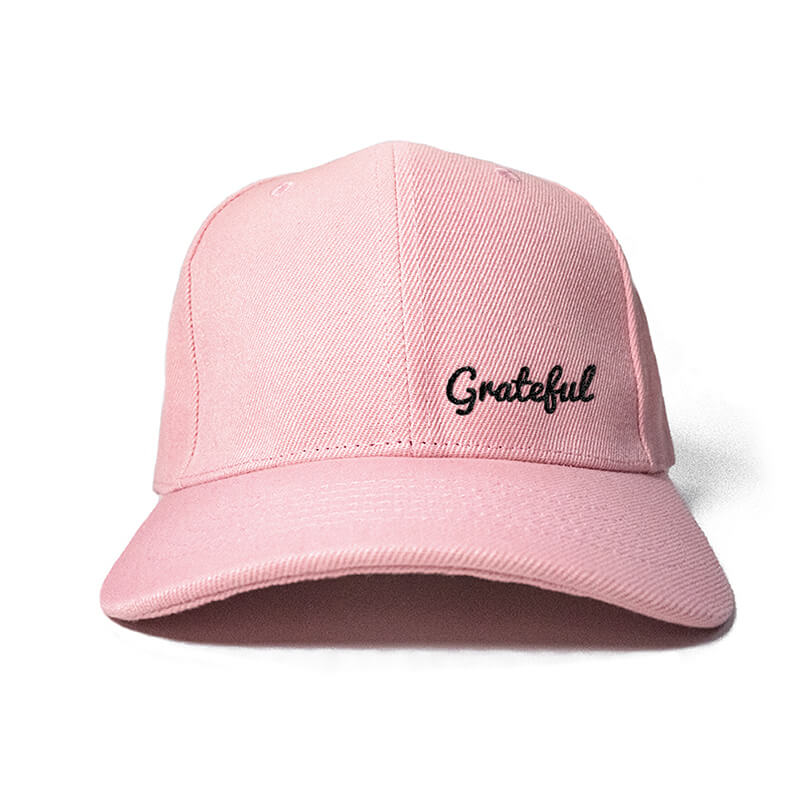 Grateful in Baby Pink Embroidered Cap, Custom our iTee template and make it yours. Product View