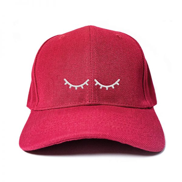 I'm Sleeping in Wine Red Embroidered Cap, Custom our iTee template and make it yours. Product View
