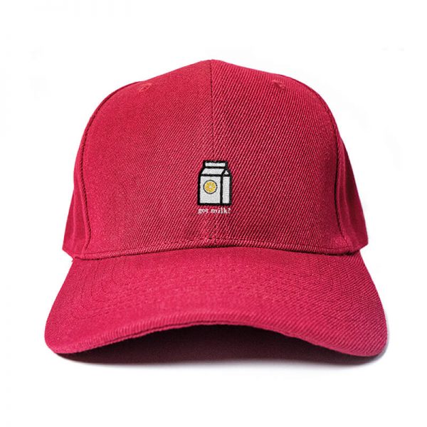 Got Milk! in Wine Red Embroidered Cap, Custom our iTee template and make it yours. Product View