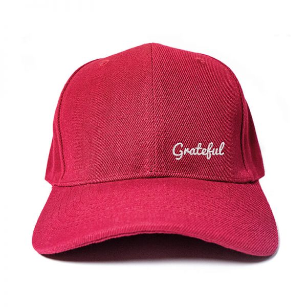 Grateful in Wine Red Embroidered Cap, Custom our iTee template and make it yours. Product View