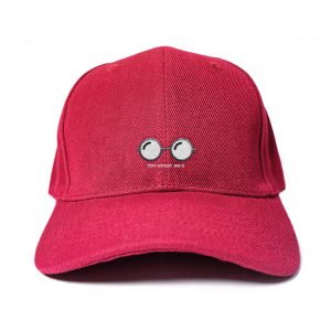 Nerdy Face in Wine Red Embroidered Cap, Custom our iTee template and make it yours. Product View