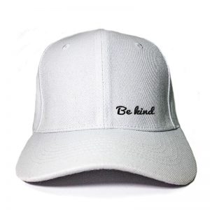 Be Kind in White Embroidered Cap, Custom our iTee template and make it yours. Product View
