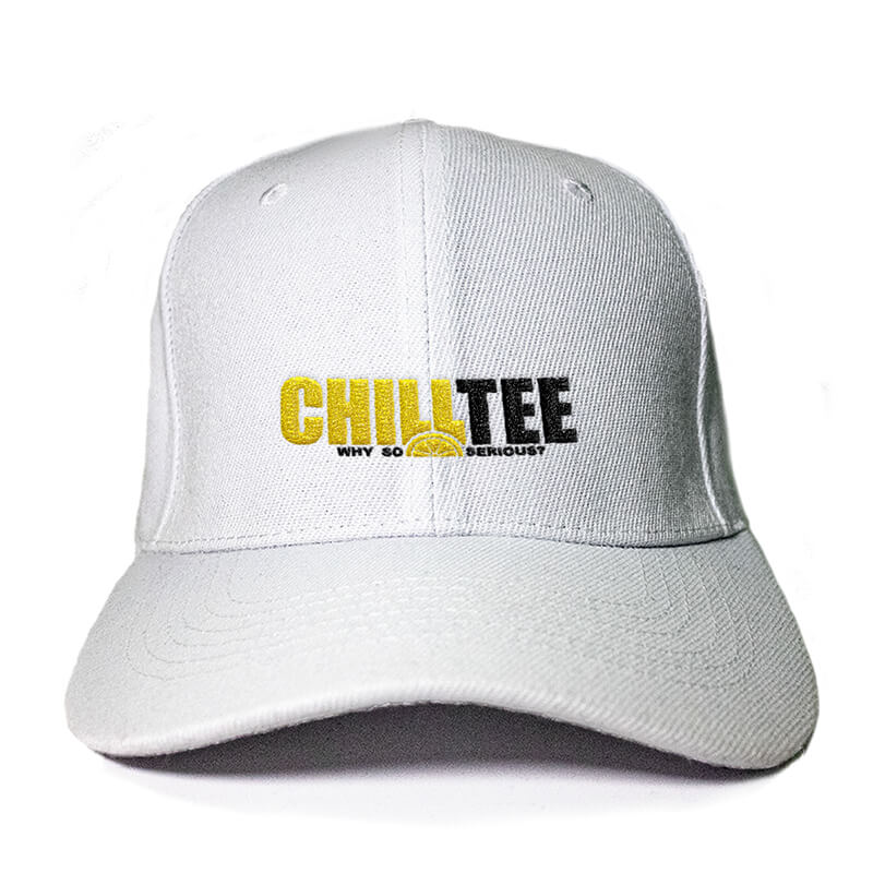 ChillTee Logo in White Embroidered Cap, Custom our iTee template. Product View