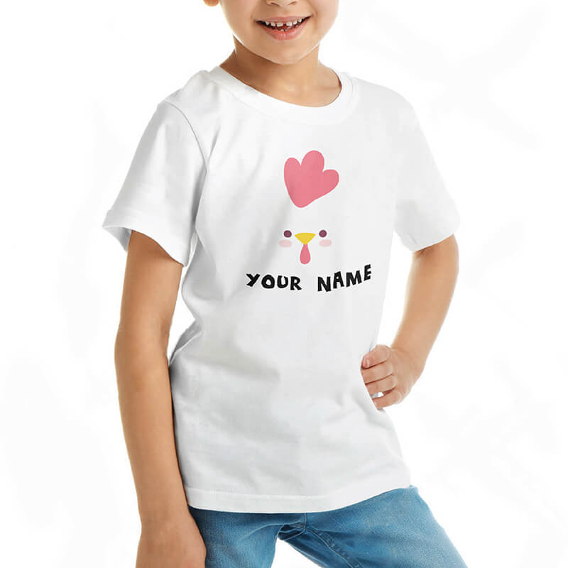 Custom your Cluck Cluck Chicken White T-shirt Template, Girl Model View