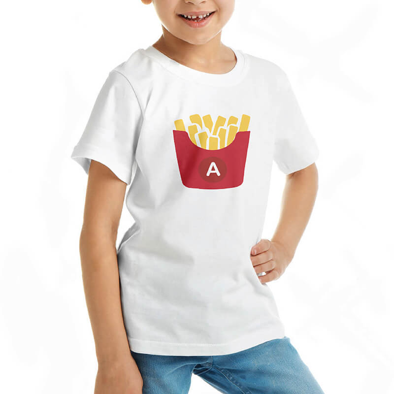 Custom your Gimme French Fries White T-shirt Template, Girl Model View