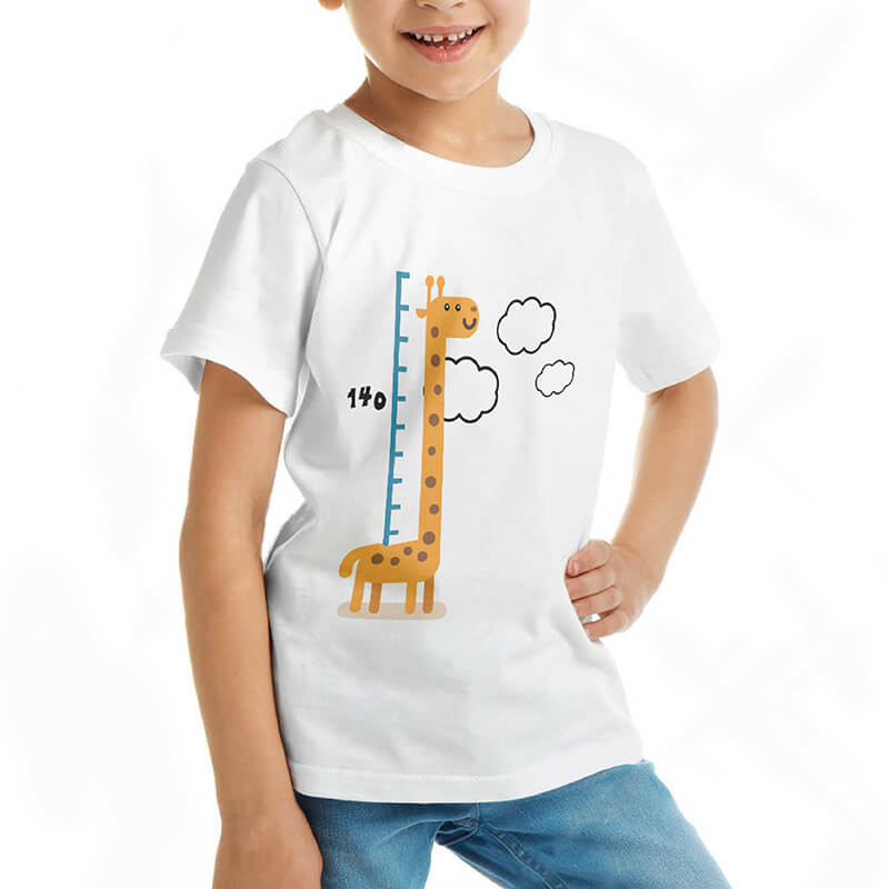 Custom your How Tall Am I? White T-shirt Template, Girl Model View
