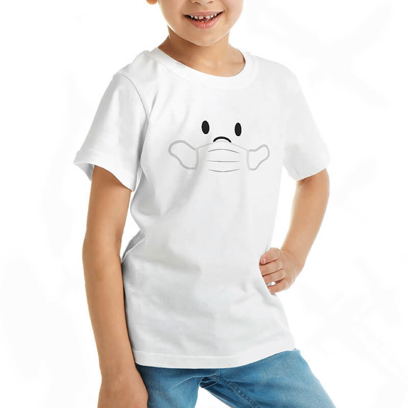 Custom your Wear My Mask White T-shirt Template, Girl Model View