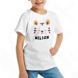 Custom your Tiger Roar Roar White T-shirt Template, Girl Model View