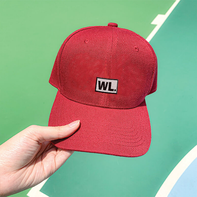 Initial Block Wine Red Embroidered Cap, Custom our iTee template and make it yours. Model View