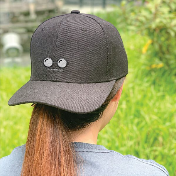 Nerdy Face Black Embroidered Cap, Custom our iTee template and make it yours. Model View