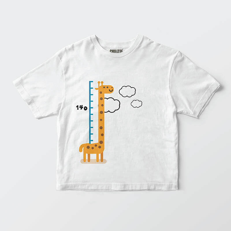 Custom your How Tall Am I? White T-shirt Template, Front Product View
