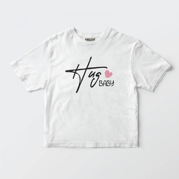Custom your Hug Me White T-shirt Template, Front Product View