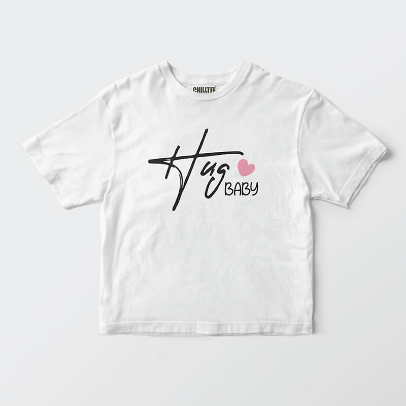 Custom your Hug Me White T-shirt Template, Front Product View