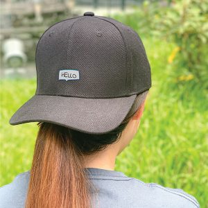 Say Hello! in Black Embroidered Cap, Custom our iTee template and make it yours. Model View
