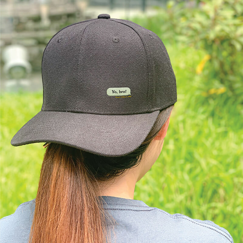 My Message in Black Embroidered Cap, Custom our iTee template and make it yours. Model View