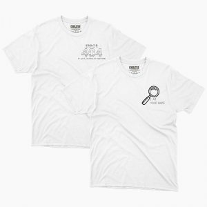 Custom your 404 & Found White Unisex Crew T-shirt Template, Front Product View