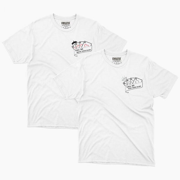 Custom your King & Queen White Unisex Crew T-shirt Template, Front Product View