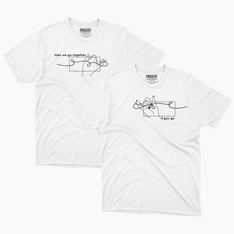 Custom your Pinky Promise White Unisex Crew T-shirt Template, Front Product View