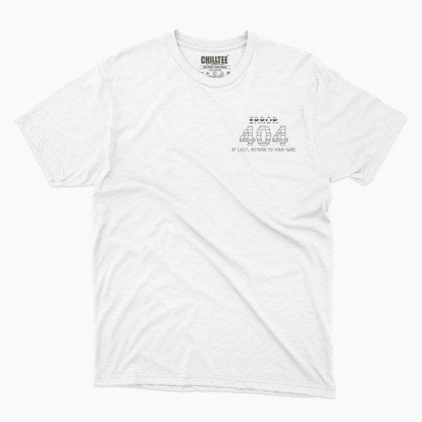Custom your 404 & Found White Unisex Crew T-shirt Template, Front Product View for Men