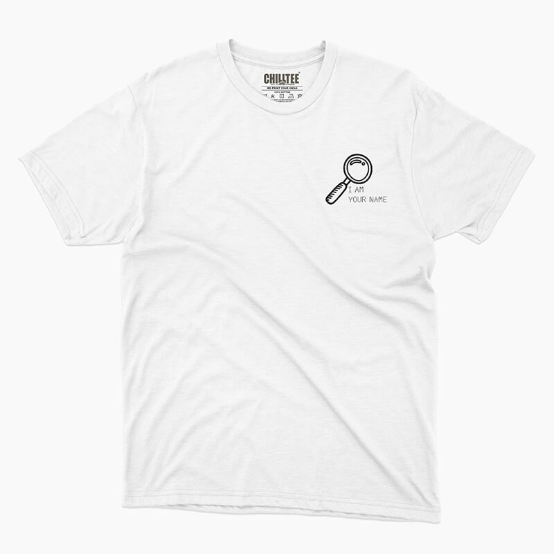 Custom your 404 & Found White Unisex Crew T-shirt Template, Front Product View for Women