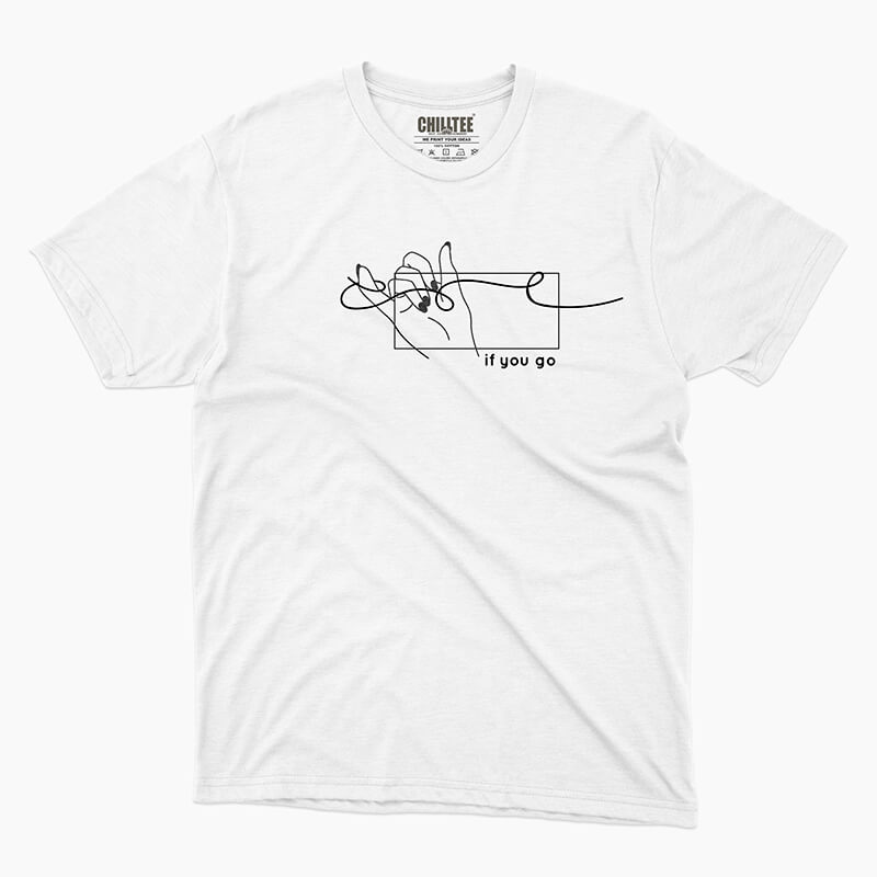 Custom your Pinky Promise White Unisex Crew T-shirt Template, Front Product View for Women