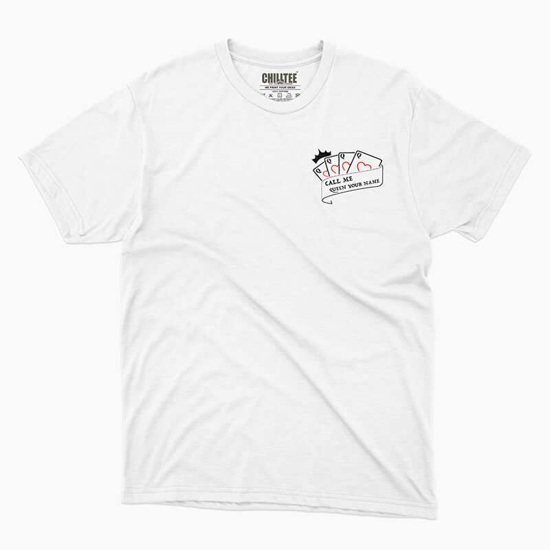 Custom your King & Queen White Unisex Crew T-shirt Template, Front Product View for Women